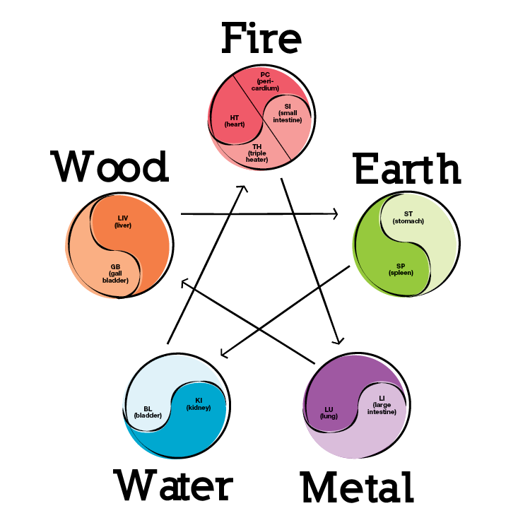 The 5 Elements Theory: Fire, Earth, Metal, Water, Wood