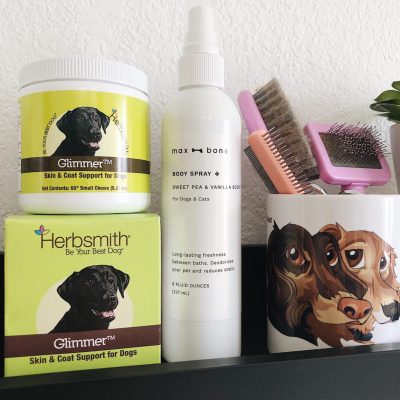 "To keep Penny’s hair shiny, luxurious, soft, and healthy, she takes Glimmer Skin and Coat supplements by Herbsmith! It’s made from natural fish oils, so it’s rich in fatty acids, which help maintain healthy hair and skin." @onecentween​​